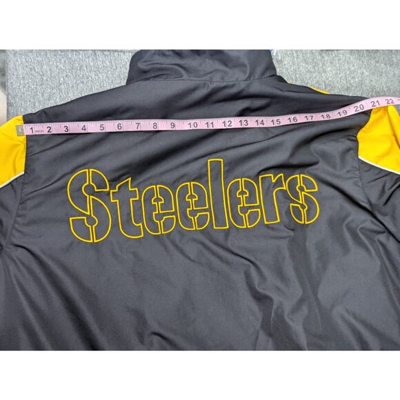 NFL Jacket - Yellow/Black, Pittsburg Steelers, Reversible, Fleece, Football - Picture 6 of 7